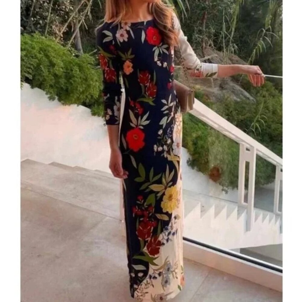 Cara Cara Aria Stretch Crepe Maxi Floral Dress